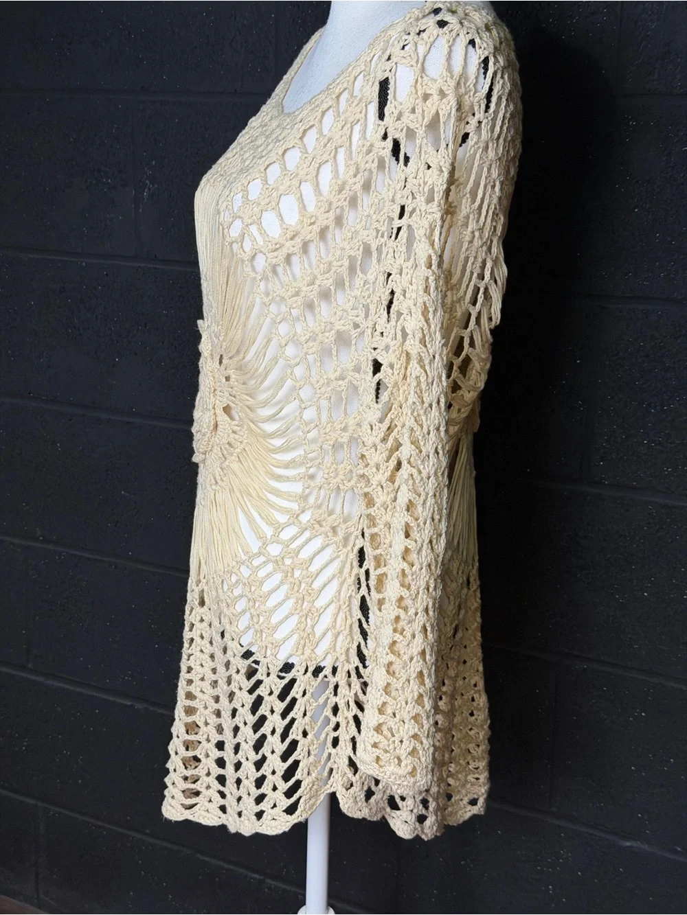 Gorgeous Crochet Swim Cover-Up Tunic Style  - natural boho look
